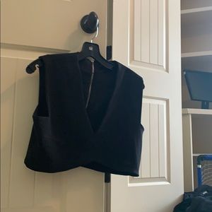 ZARA Black plunge neck crop top